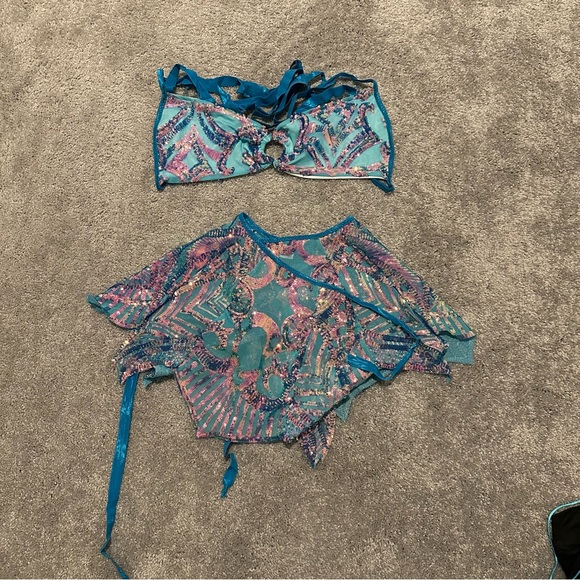 Rage Kage Rave/Festival 4-Piece Sequin Set – Mermaid/Fairy Vibes ✨🧜🏽♀️ - Picture 2 of 7